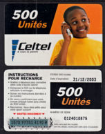 Tc037 DR CONGO, Celtel, Boy On Phone, 500 Unités, Used - Kongo