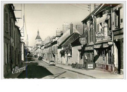 89.BRIENON SUR ARMANCON.LA GRANDE RUE.CAFE DE LA MARINE.VOITURE.CPSM - Brienon Sur Armancon