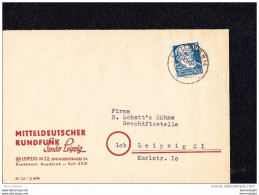 SBZ: Orts-Brief 16 Pf Grünlichblau (hellgelbgrün Quarzend) Von LEIPZIG N14 Vom 22.12.49 (saub.kleinform.Beleg) Knr:218b - Lettres & Documents