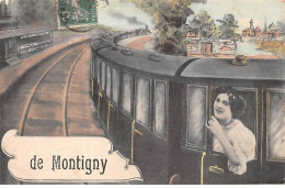 95 - MONTIGNY - SAN32784 - Femme Prenant Le Train - Montigny Les Cormeilles