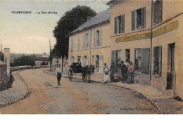 95. N°54295.CHAMPAGNE. Café.carte Toilé.La Rue D'Aire - Champagne Sur Oise