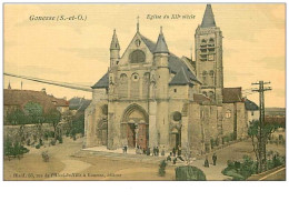 95.GONESSE.n°170.EGLISE DU XIIe SIECLE.CP TOILEE - Gonesse