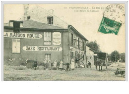 95.FRANCONVILLE.LA RUE DE PARIS A LA ROUTE DE SANNOIS.CAFE RESTAURANT LA MAISON ROUGE - Franconville