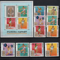 Fujeira 1969 Olympic Games Munich, Set Of 10 + S/s With Golden Overprint MNH - Summer 1972: Munich