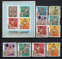 Fujeira 1969 Olympic Games Munich, Set Of 10 + S/s With Golden Overprint Imperf. MNH - Summer 1972: Munich