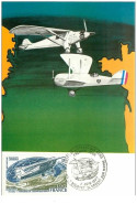 AVIATION.n°28518.ANNIVERSAIRE DE LA TRAVERSEE DE L'ATLANTIC NORD SANS ESCALE.1977.CARTE MAXIMUM. - 1946-....: Era Moderna