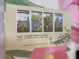 Hong Kong Stamp MNH 1988 Tramway Rail S/s Landscape - Cartas & Documentos
