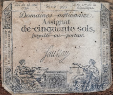 Assignat 50 Sols - 23 Mai 1793 - Série 999 - Domaine Nationaux - Assegnati