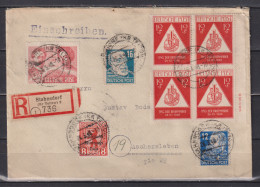 SBZ R-Fernbrief Stahnsdorf (Kr.Teltow)2 26.3.49 Mit MiF U.a. 228 Rand-4er-Bl. Mit DV - Covers & Documents