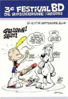 GOTLIB. Invité D'honneur. Carte Postale Du 3e Festival BD à Roquebrune S/Argens 2004 Avec Gai Luron Et Titeuf. Verso Ill - Tarjetas Postales