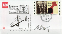 Martin Mörck. Denmark 2001. Danish Revue. Michel 1236, 1250, Pair. Cover With Special Cancel And  Cachet.  Signed. - Brieven En Documenten