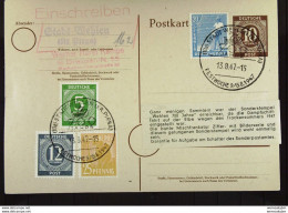 SBZ: Gs-Karte Mit SoStpl. "700 J. Stadt Wehlen" Vom 13.8.47, Einschreib-Stpl.(162) Knr: P 952a Ua. - Enteros Postales