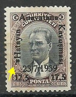 Turkey; 1939 Annexation Of Hatay ERROR "aHatayın Instead Of Hatayın" - Ungebraucht