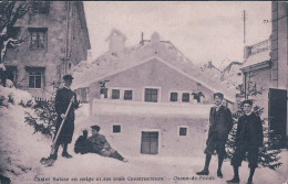 La Chaux De Fonds NE, Chalet Suisse En Neige Et Ses Trois Constructeurs (7.11.1908) - La Chaux-de-Fonds