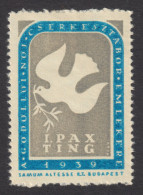 SCOUT SCOUTS JAMBOREE PAX TING Dove Gödöllő 1939 Hungary CINDERELLA VIGNETTE LABEL Samum Altesse Cigarette Tobacco CO - Ongebruikt