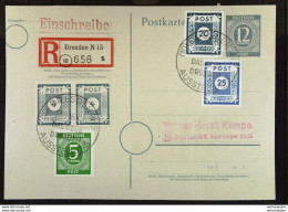 SBZ: Gs-R-Karte (10) DRESDEN N15 27.9.46-12 (SSt.) - RZ Mit PLZ 656 "s" Portogenaue Sammel-Kte - Enteros Postales