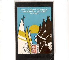 TEM20375   -   SAN MARINO 28.8.1982   /   XXXIV GIORNATA FILATELICA  SAN MARINO-RICCIONE - Briefmarkenausstellungen