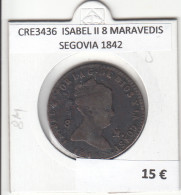 CRE3436 MONEDA ESPAÑA ISABEL II 8 MARAVEDIS SEGOVIA 1842 - Sonstige & Ohne Zuordnung