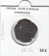 CRE3364 MONEDA ESPAÑA FELIPE IV RESELLO 8 MARAVEDIS - Other & Unclassified