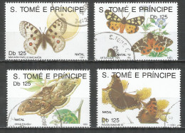 Sao Tome And Principe 1991 Year, Used Stamps Butterfly - São Tomé Und Príncipe