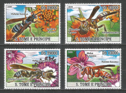 Sao Tome And Principe 2009 Year, Mint MNH (**) Bees And Flowers - São Tomé Und Príncipe