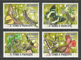 Sao Tome And Principe 2009 Year, Mint MNH (**) Butterflies And Maggots - São Tomé Und Príncipe