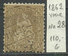 Switzerland 1862 Year , Used Stamp Mi # 28  - Gebraucht