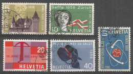Switzerland 1958 Year , Used Stamps Mi #  653-56,662 - Oblitérés