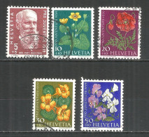 Switzerland 1959 Year , Used Stamps Mi # 687-91 Flowers - Usati