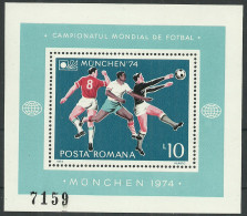 Romania 1974 Mint Block MNH(**) Sport Soccer Football - Blocks & Sheetlets