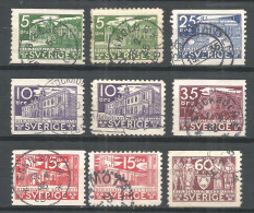 Sweden 1935 Year Used Stamps Set  - Gebraucht