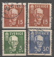 Sweden 1938 Year Used Stamps Set  - Gebraucht