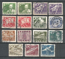 Sweden 1936 Year Used Stamps Set  - Gebraucht