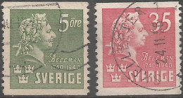 Sweden 1940 Year Used Stamps Set  - Gebraucht