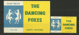 UdSSR Russia 2 Old Export Matchbox Labels The Dancing Foxes   - Boites D'allumettes - Etiquettes