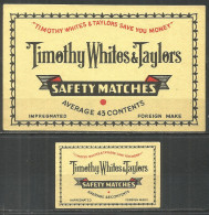 UdSSR Russia 2 Old Export Matchbox Labels Timothy Whites & Taylors   - Boites D'allumettes - Etiquettes
