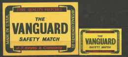 UdSSR Russia 2 Old Export Matchbox Labels Vanguard   - Boites D'allumettes - Etiquettes