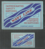 UdSSR Russia 2 Old Export Matchbox Labels Wavy Line   - Matchbox Labels