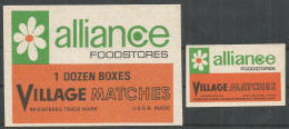 UdSSR Russia 2 Old Export Matchbox Labels Alliance   - Matchbox Labels