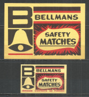 UdSSR Russia 2 Old Export Matchbox Labels Bellmans - Boites D'allumettes - Etiquettes