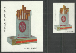 UdSSR Russia 2 Old Export Matchbox Labels Cigarettes - Boites D'allumettes - Etiquettes