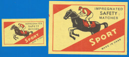 UdSSR Russia 2 Old Export Matchbox Labels Horses - Boites D'allumettes - Etiquettes