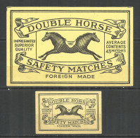 UdSSR Russia 2 Old Export Matchbox Labels Horses   - Boites D'allumettes - Etiquettes