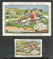 UdSSR Russia 2 Old Export Matchbox Labels Old West Country - Boites D'allumettes - Etiquettes