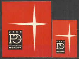 UdSSR Russia 2 Old Export Matchbox Labels Red Star - Boites D'allumettes - Etiquettes