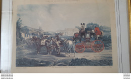 CHANGING HORSES GRAVURE ENCADREE PAINTED BY  HENDERSON FORMAT 37 X 30 CM - Altri & Non Classificati