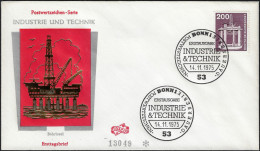 Allemagne 1975 Y&T 707 Sur FDC. Industrie Et Technique, Plateforme De Forage Pétrolier - Petróleo