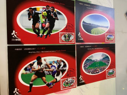 Hong Kong Stamp M. Cards Used Joint Issue New Zealand  On Rugby Sevens Sports 2004 - Brieven En Documenten