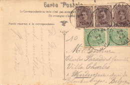 COB 136 (3x) Et COB 138 (2x) Sur Carte Postale - 1915-1920 Albert I.