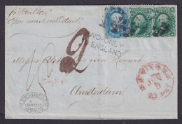 US, Scott 63 (SE), 68 (2), From New York TO AMSTERDAM, NETHERLANDS, Paid To GB - Poststempel